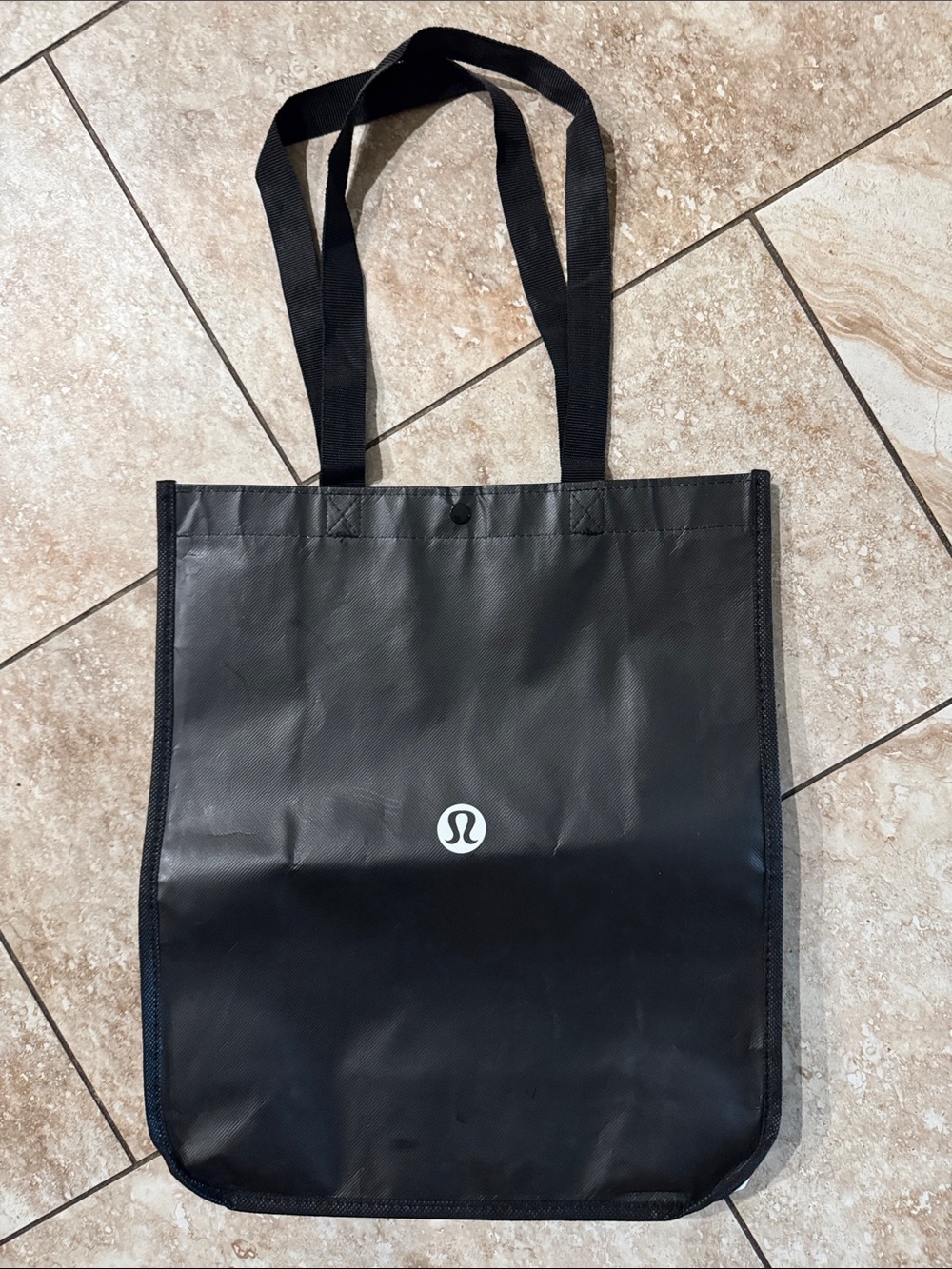 Large Lululemon athletica White and Black Logo Tote